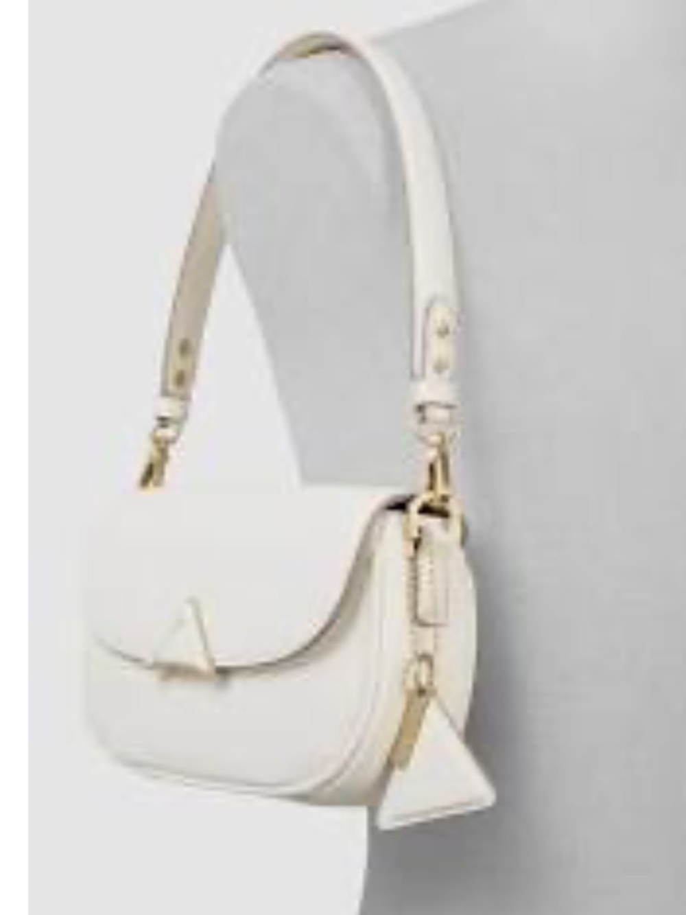 Aldo Cream Shoulder Bag with Gold Hardware